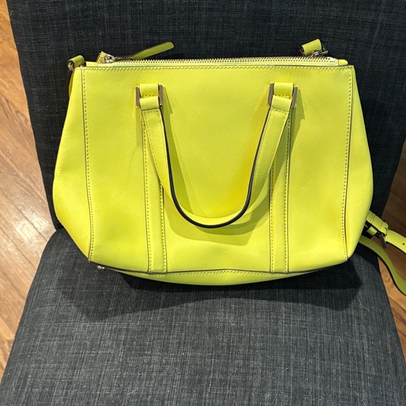 Kate Spade Lime yellow/Green Satchel with long strap - Picture 4 of 9